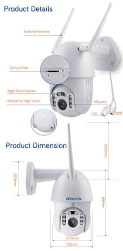 מצלמת PTZ מוגן מים.