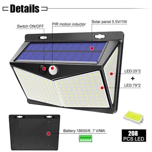 מנורת לדים סולארית מוגנת מים