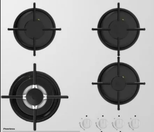 peerless - כיריים 4 להבות זכוכית לבן דגם: PR 604 GW