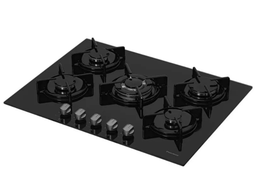 Peerless - כיריים גז 5 מבערים זכוכית שחורה 70 ס”מ דגם: PR-705 GB-S