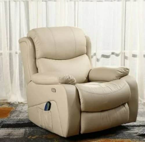 כורסת מסאז TV מעור+שלט EL-KOL נוסטרה פרימיום שמנת