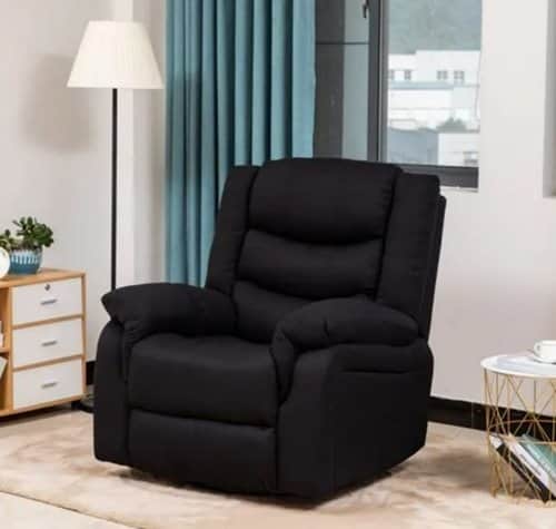 כורסאת מסאז בד אגאדיר לונה פרימיום שחור