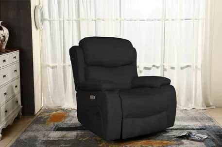 כורסת מסאז מבד אגאדיר ריקליינר חשמלי דגם דרים פרימיום צבע שחור